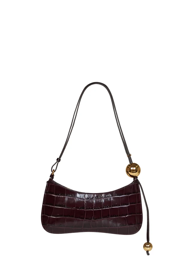 Jacquemus Bisou Perle Shoulder Bag — Burgundy Calf Leather in Burgundy Calfskin from HEWI, photo 2 of 2