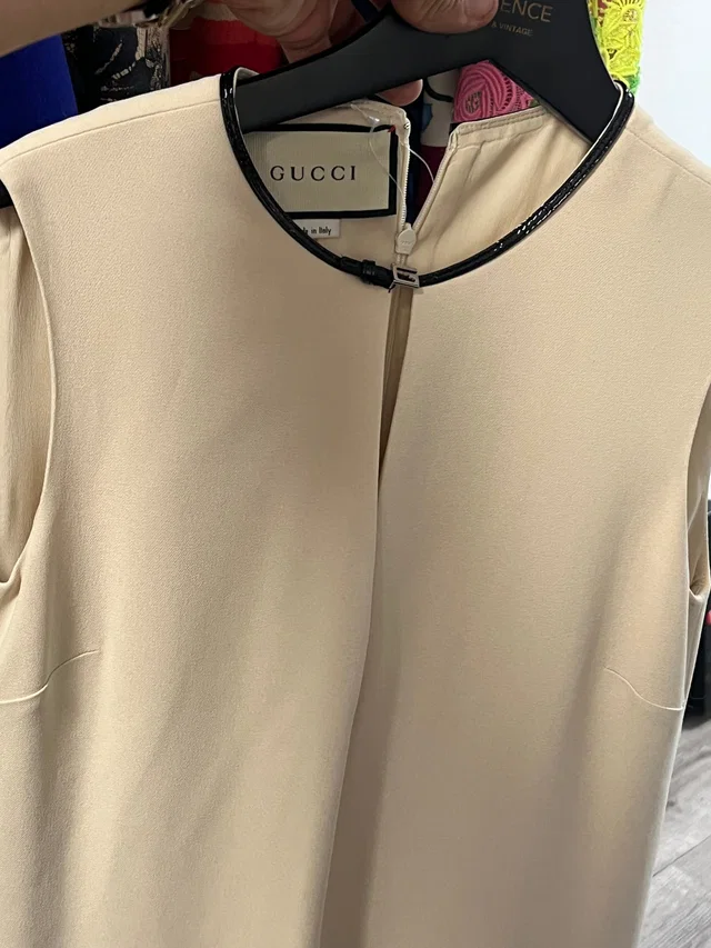 Gucci Leather Trim dress in Leather from Luxury Promise