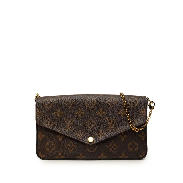 Brown Louis Vuitton Monogram Pochette Felicie Crossbody Bag in Brown Coated canvas from Designer Revival