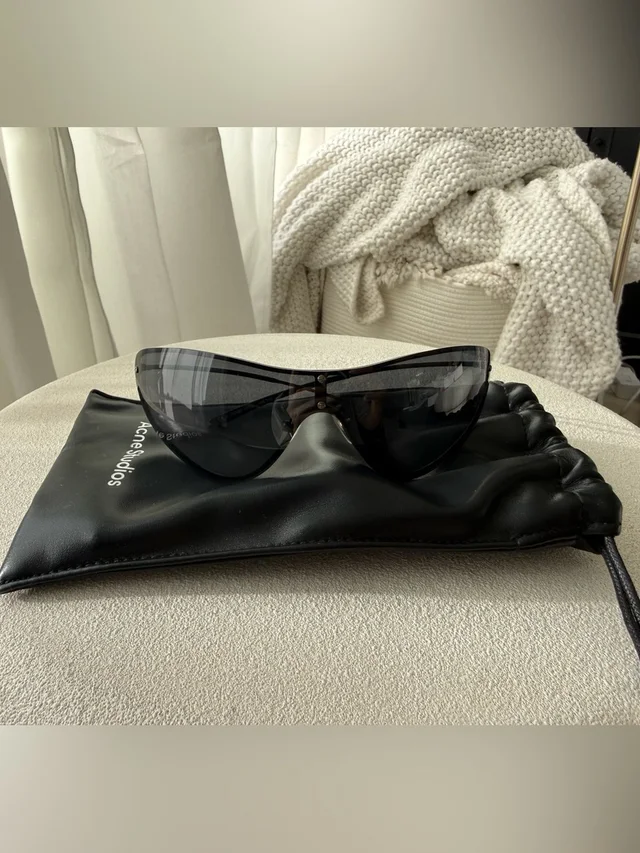 Acne Studios Black Curved Shield Sunglasses - Kylie Jenner Collab in black|gray from Poshmark