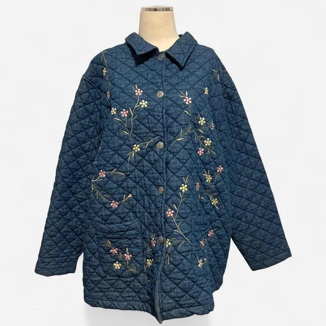 Tudor Women's Blazer Jacket - Blue/Multi in blue|multicolor from Depop
