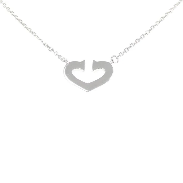 Cartier C Heart 750 White Gold Necklace in White from LuxUness