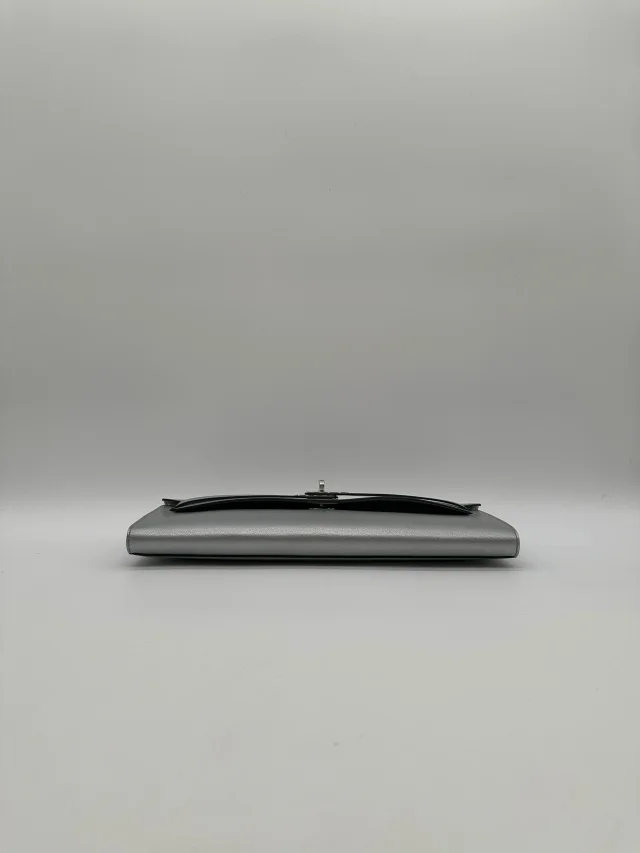 Hermès Kelly Cut Argent Chevre Palladium Hardware in Silver Goatskin from Luxury Promise, photo 8 of 9