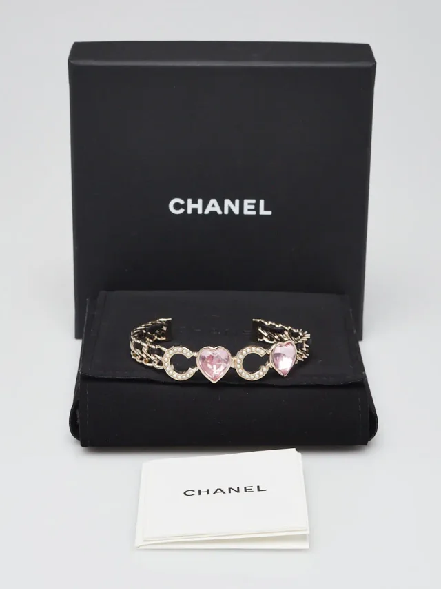 Chanel Goldtone Metal Chain Coco Crush Cuff Bracelet Size M from Yoogis, photo 2 of 7