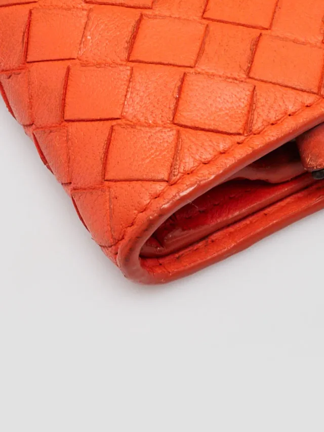 Bottega Veneta Orange Intrecciato Woven Nappa Leather Continental Wallet in Orange Nappa leather from Yoogis, photo 12 of 12