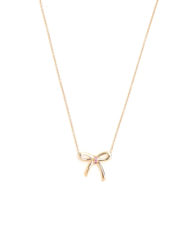 Tiffany & Co. Bow Sapphire 18ct Gold Necklace in Gold from A Retro Tale