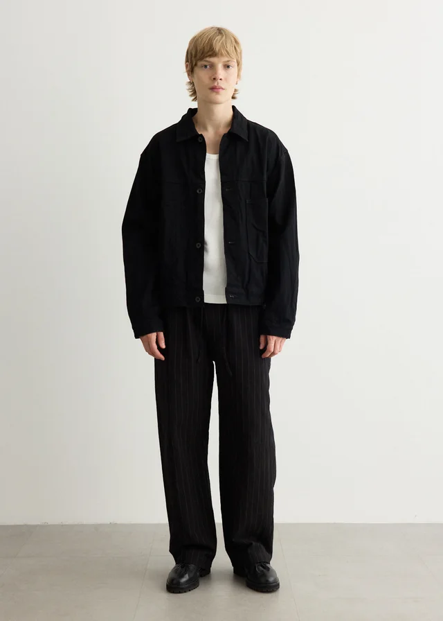 Studio Nicholson Crinkle Denim Jacket in Black from Incu, photo 1 of 1