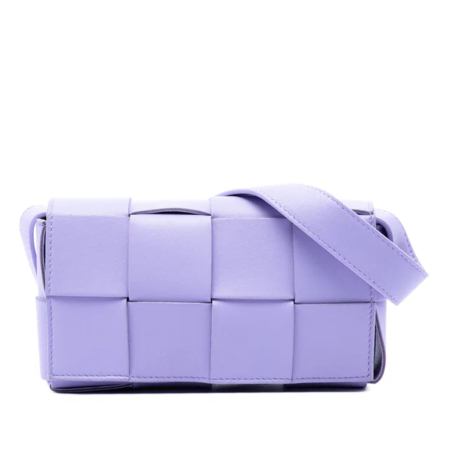 Purple Bottega Veneta Mini Nappa Intrecciato Cassette Belt Bag in Purple Nappa leather from Designer Revival