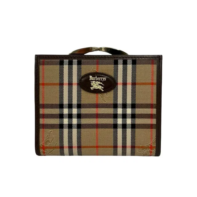 Burberry Check Canvas Leather Wallet in Brown Canvas from LuxUness