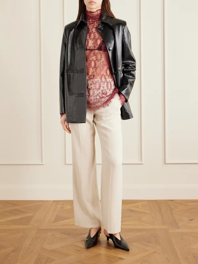 DOLCE&GABBANA Chantilly lace turtleneck blouse in Red, photo 2 of 2 from NET-A-PORTER (Canada)