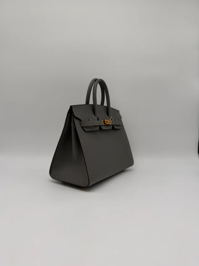 Hermès Birkin 25 Sellier Gris Meyer Madame Gold Hardware in Grey Leather from Luxury Promise, photo 4 of 11