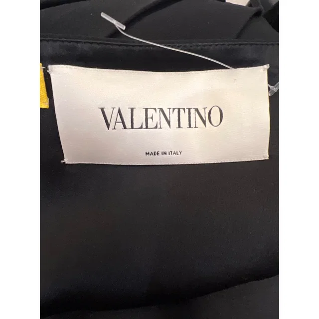 Valentino Garavani Midi Dress V Neck Pleated Elegant Designer Made In Italy in black from Poshmark