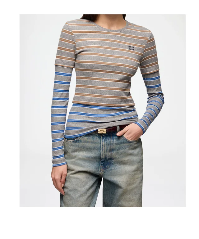 Ganni Stripe Long Sleeve Top, photo 4 of 8 from SENSER