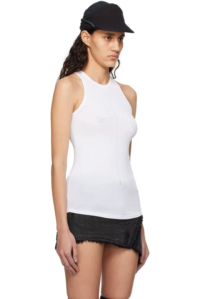 HYEIN SEO White Crescent Knit Tank Top, photo 4 of 5 from SSENSE