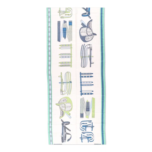 Hermès Lettres Equestres rectangle Scarf 180 x 83cms in Silk from HEWI