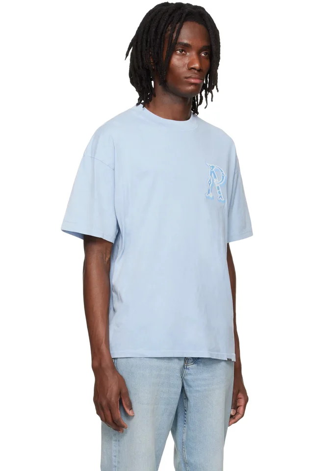 Represent Blue Western Initial T-shirt, photo 2 of 4 from SSENSE