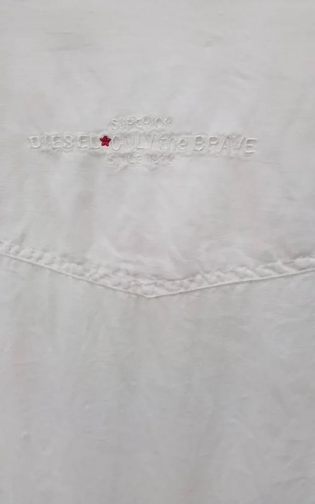 Diesel Denim D-EAST-P1 Overshirt Off- White Size: M in Beige Denim from Oxfam Online Shop, photo 2 of 2