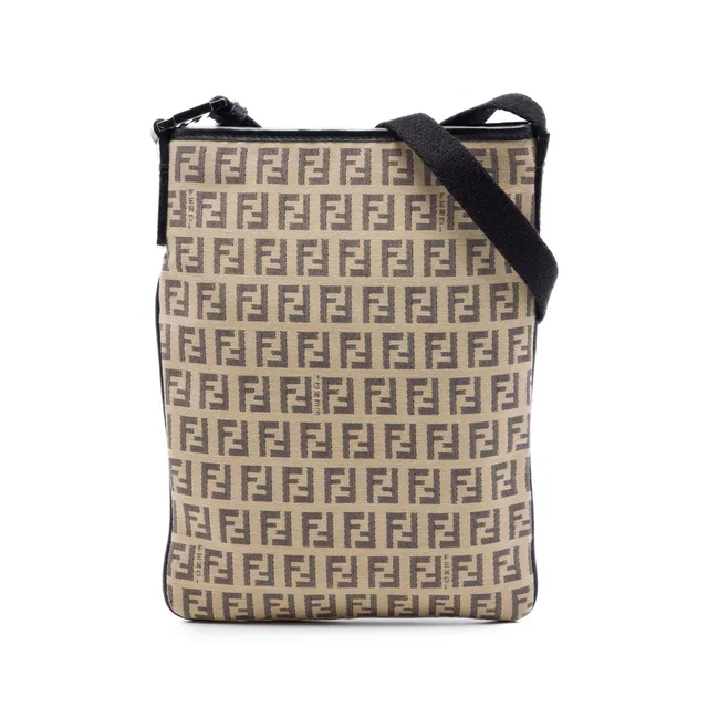 Beige Fendi Zucchino Canvas Crossbody in Beige Canvas from Designer Revival