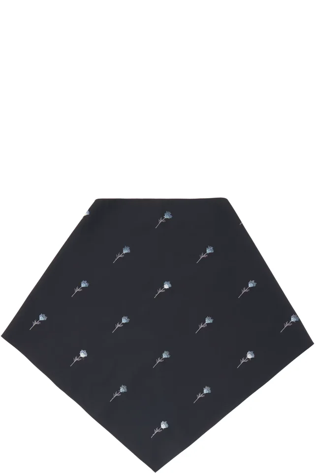 Rier Black Pop Flowers Scarf, photo 2 of 3 from SSENSE