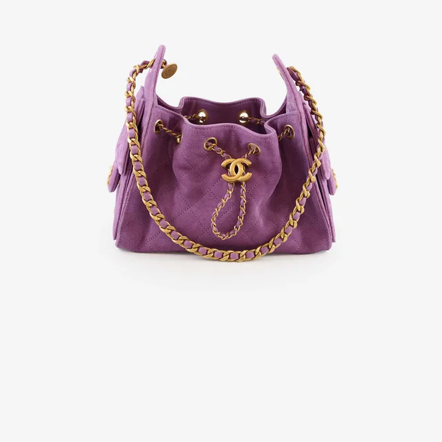 Chanel 25 Mini Suede Purple in Purple Suede from The Purse Affair