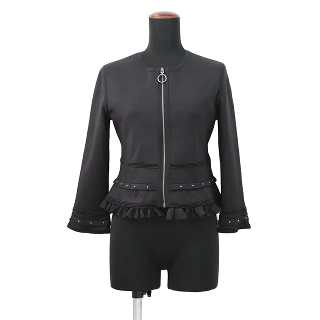 Hermès Zip-up Jacket Size 40 BlackH6E2222DR Silk79% Nylon22% Polyurethane2% from GALLERY RARE