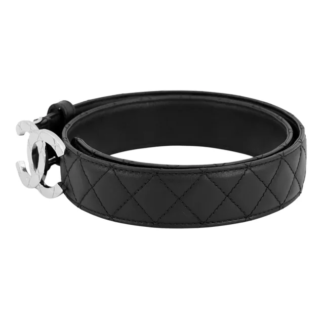 Chanel CC Logo Belt BlackAAA811 Lambskin Metal Size 75/30 in Lambskin from GALLERY RARE, photo 4 of 12