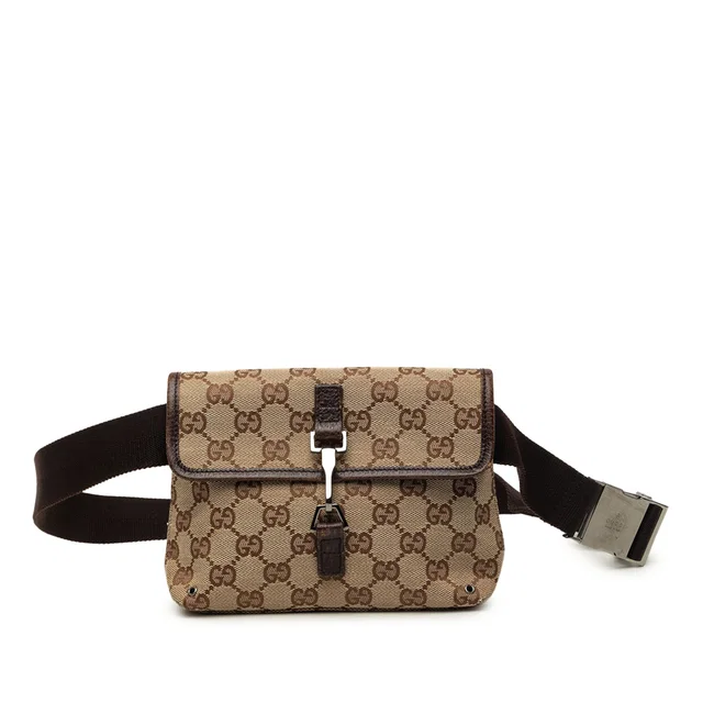 Beige Gucci GG Canvas Jackie Belt Bag in Beige Canvas from Designer Revival