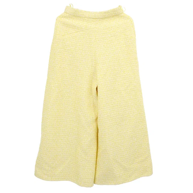 Chanel 2019 Long Pants Tweed Yellow #34 in Yellow Tweed from AMORE Vintage Tokyo