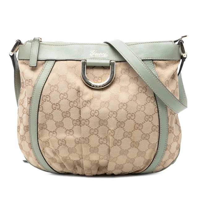 Green Gucci GG Canvas Abbey D Ring Crossbody in Green Canvas from Designer Revival
