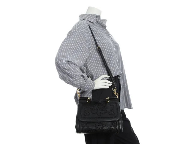 Dolce & Gabbana Medium Black Laser Cut Miss Sicily Bag in Black Leather from Ann's Fabulous Finds, photo 9 of 9