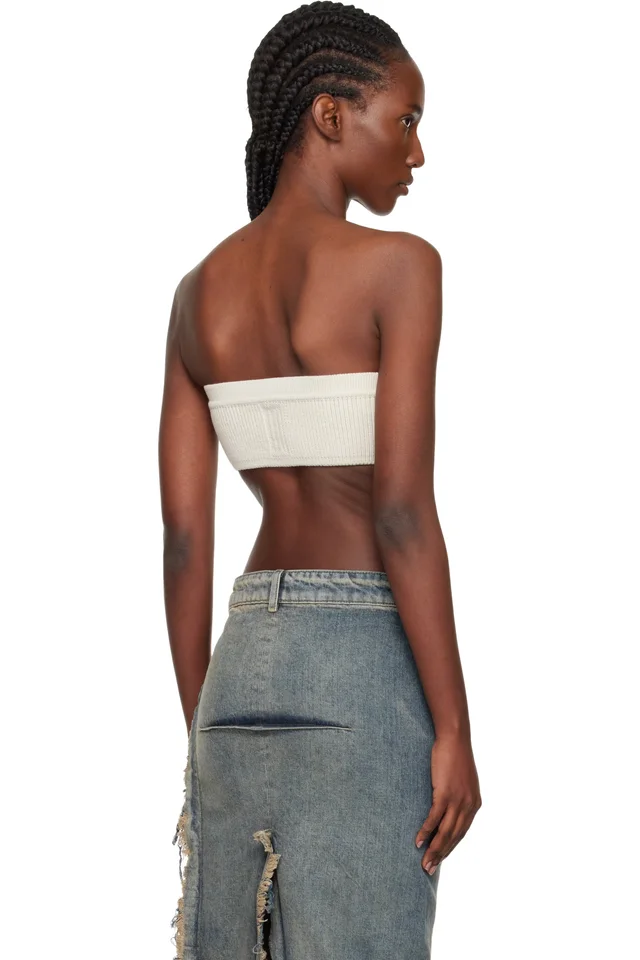 Rick Owens Off-White Concordians Slim Bandeau Top, photo 3 of 4 from SSENSE