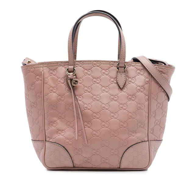Pink Gucci Small Guccissima Bree Satchel in Pink Leather from Designer Revival