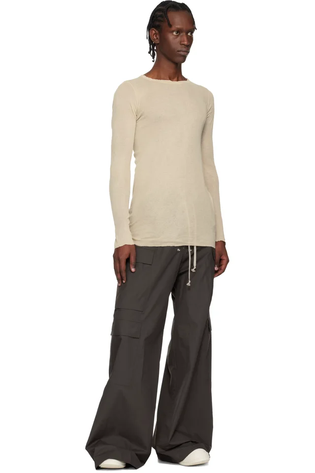 Rick Owens Beige Temple Jumbolace Sneakers, photo 5 of 5 from SSENSE