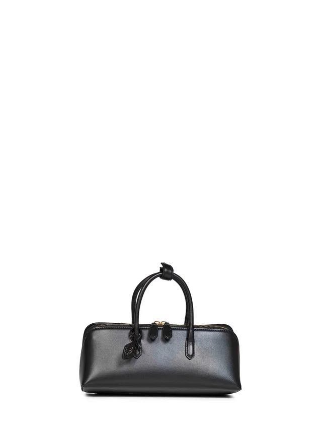 Alaïa Delta Top Handle Bag — Black Calf Leather in Black Calfskin from HEWI