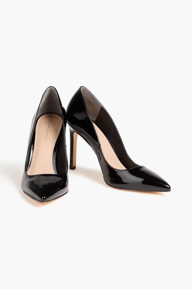 Stuart Weitzman Leigh 95 patent-leather pumps in Black, photo 2 of 4 from THE OUTNET