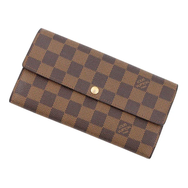 Louis Vuitton Portefeuille Sarah BrownN61734 Damier Ebene Canvas in Brown Canvas from GALLERY RARE