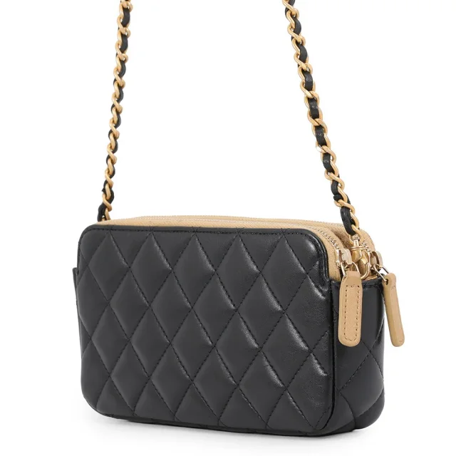 Chanel Matelasse ChainShoulder Bag Black/BeigeAP4743 Lambskin suede in Black Lambskin from GALLERY RARE, photo 4 of 20