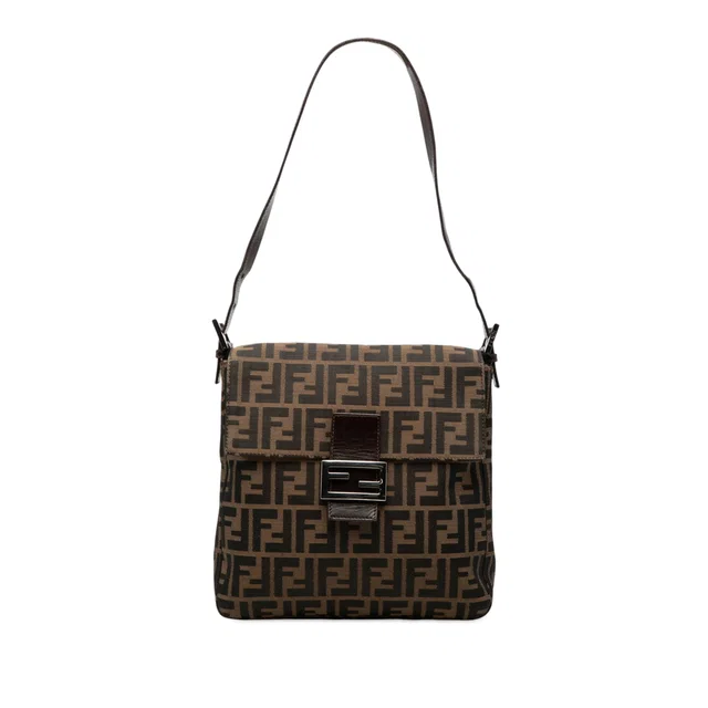 Brown Fendi Zucca Canvas Shoulder Bag in Brown Canvas from Designer Revival