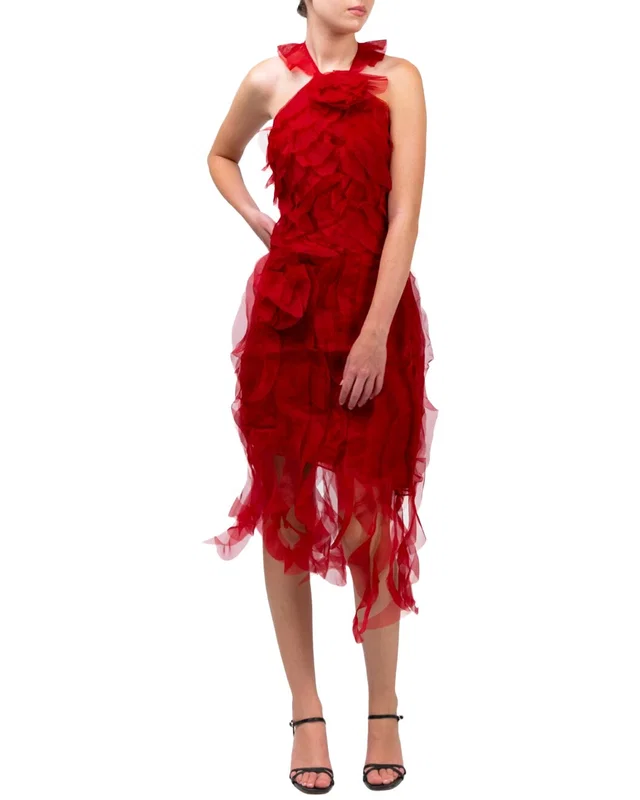 Marchesa Notte Matte Organza Silk Midi Dress, image 1 of 1 from Rue La La