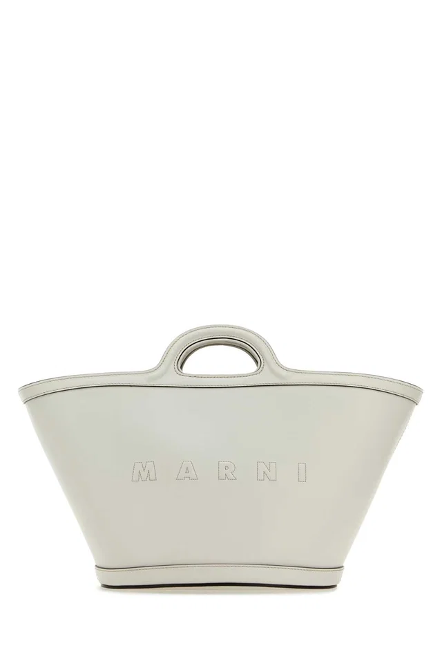 Marni Tropicalia Top Handle Bag — White in White Leather from HEWI