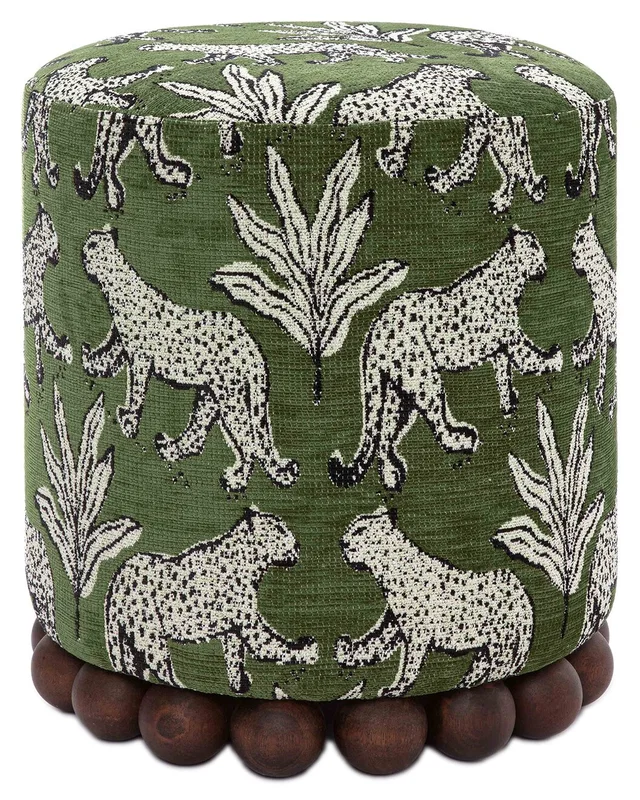TOV Furniture Dex Leopard Jacquard Ottoman, image 1 of 1 from Rue La La