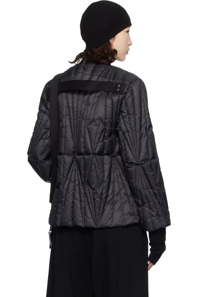 Moncler + Rick Owens Black Geocamo Flight Down Jacket, photo 3 of 5 from SSENSE