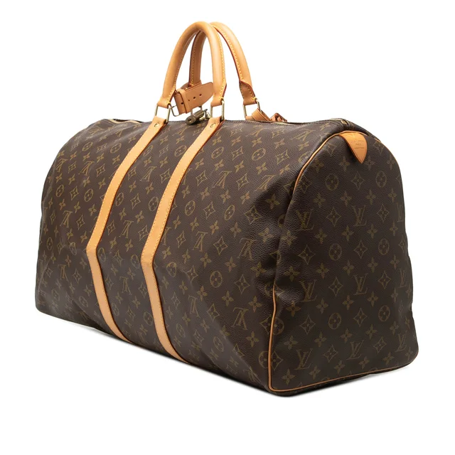 Brown Louis Vuitton Monogram Keepall 55 Travel Bag in Brown Coated canvas from Designer Revival, photo 2 of 2