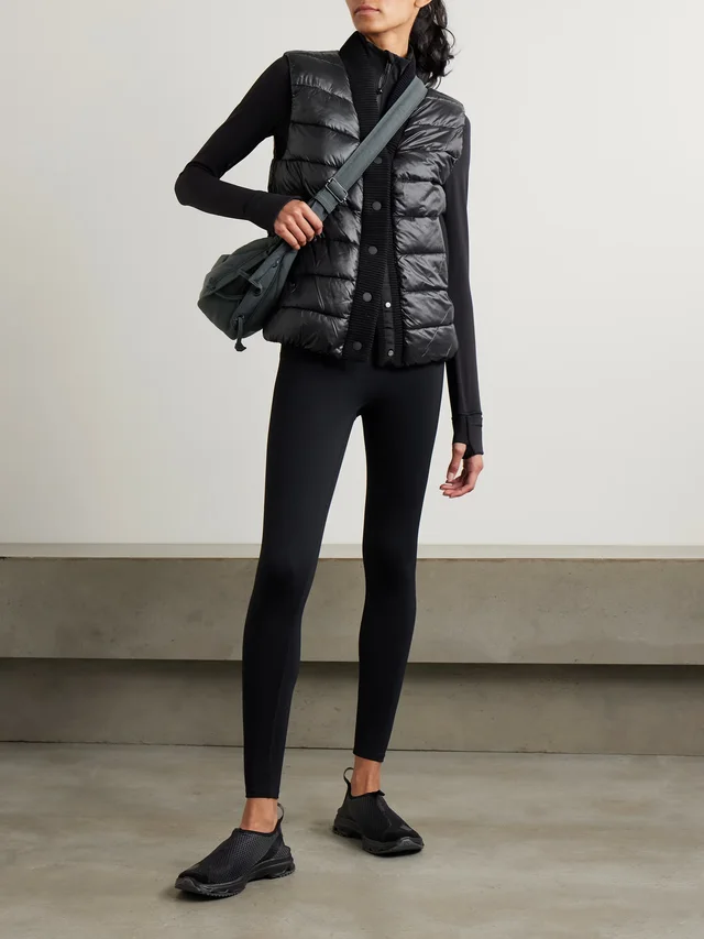 VARLEY Colwyn Combo ribbed-knit trimmed quilted shell vest in Black, photo 2 of 2 from NET-A-PORTER (Canada)