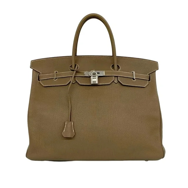 Hermès Birkin 40 Togo Leather Genuine Handbag Tote Bag Greige Etoupe 614-5 in Beige in neutral|white Togo leather from Grailed