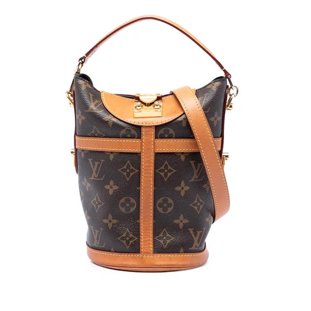 Brown Louis Vuitton Monogram Duffle Bucket Bag in Brown Coated canvas from Designer Revival