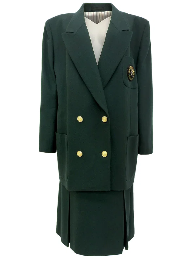 Burberry Logo Emblem Patch Setup #17 Green in Green Wool from VINTAGE QOO TOKYO