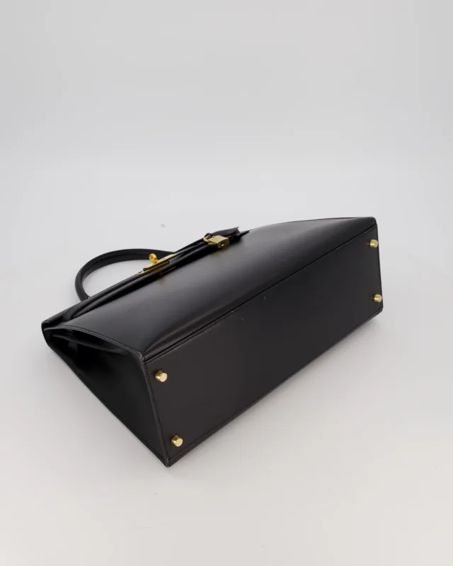 Hermès Vintage Kelly 35 Sellier Bag in Black Box leather from Sellier, photo 20 of 22