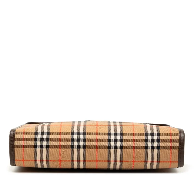 Beige Burberry Haymarket Check Canvas Clutch in Beige Canvas from Designer Revival, photo 3 of 6