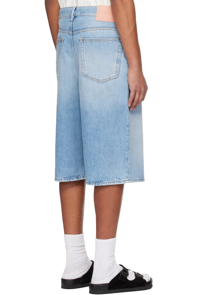 Acne Studios Blue Loose Fit Denim Shorts, photo 3 of 4 from SSENSE